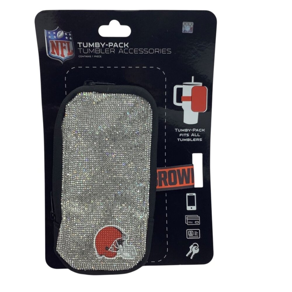 NFL Cleveland Browns Tumby-Pack Tumbler‎ Accessory Rhinestone Detail Adjustable